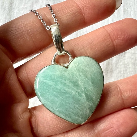 Jewelry - 925 Peaceful HEART Amazonite Necklace Pendant